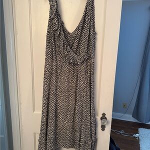 Who What Wear Asymmetrical Black and White Dress